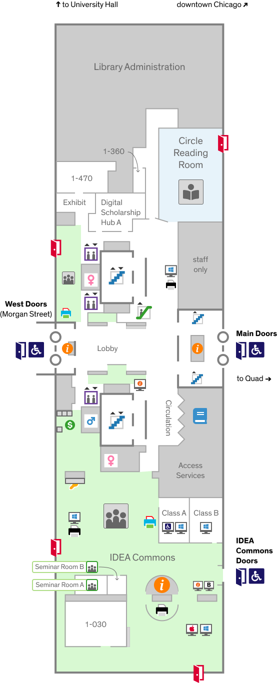 Main map of the Daley Library