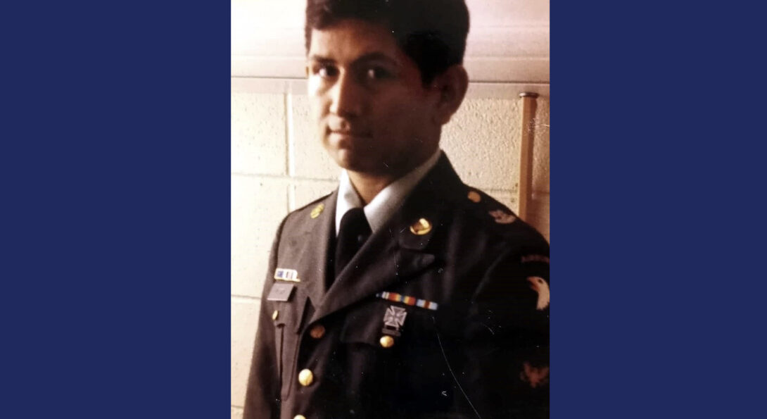 Portrait of Alejandro Castro in his Army uniform.