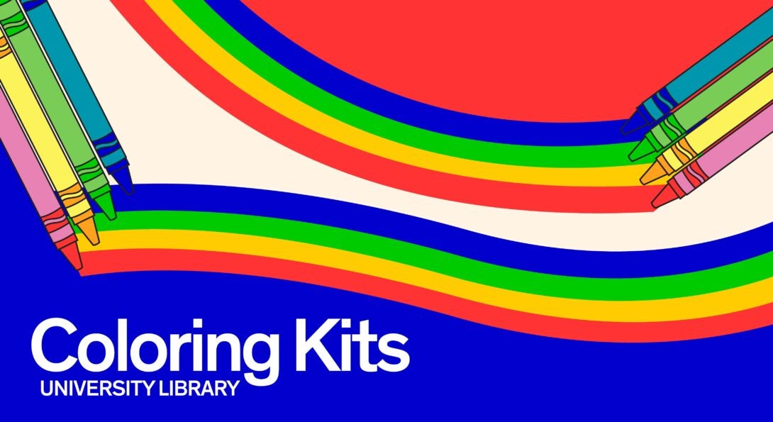 Set of crayons red, yellow, green and blue Coloring Kits University Library